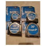 4pc Empire Tape Measures