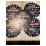 5 Irwin 7 1/4" 24 T Saw Blades