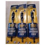 3pc Irwin 9/16" Tri Flute Bit