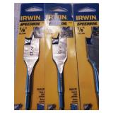 3pc Irwin 7/8" Spade Bit