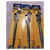 3pc Irwin 7/8" Spade Bit