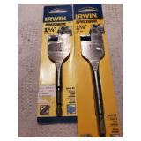2pc Irwin 1-1/4" Spade Bit