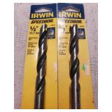 2pc Irwin 1/2" Brad Point Bit