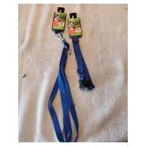 2 pc blue 12" -18" adjustable dog collar & 4