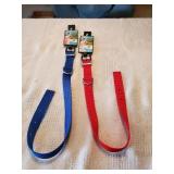 2 18" Dog Collars red& Blue