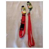 Red 18-26" adjustable dog collar & 4