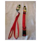 Red 18-26" adjustable dog collar & 4