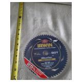 7-1/4" Irwin 60T Trim/Finish Saw Blade