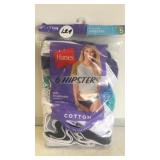 Hanes 6 pairs hipster cotton panties sz 5
