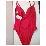 Womens One Piece Swimsuit Ruffle Front
SIZE: