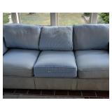 Blue / White Stripped Couch w/cover