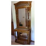 Entry Hall Tree with Lighted Mirror And Cabinet