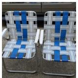 Vintage Webbing Aluminum Blue Chair