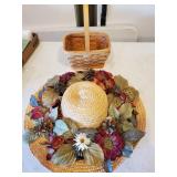 Decorative Hat Wall Decor and Basket
