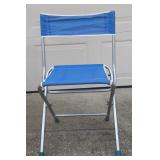 Blue Vintage Aluminum Folding Camp Chair
