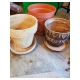 3 Flower Pots- 1plastic 2 Ceramic