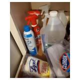 Flat of cleaning products