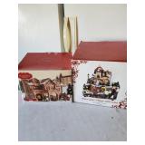 Fiber Optic Village With Train & St Nicholas Log