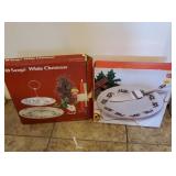 White Christmas Two Tier Tray, & Serving Plate