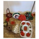 Baskets,Snowman Bowl, Plastic Serving Tray
