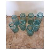 8 Blue Ball Quart Size Canning Jars