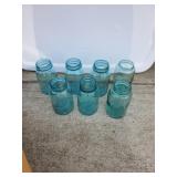 7  Quart Size Blue Small Mouth Canning Jars