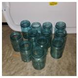 12 Ball Pint Size Blue Small Mouth Canning Jars