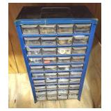 Blue Tote Bin with 40 Drawers