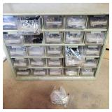 Green Tote Bin with 24 Drawers
