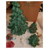 3 Ceramic Vintage Christmas Trees