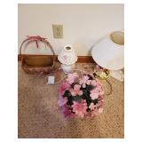 Floral Lamp, Lamp Floral Basket, Basket