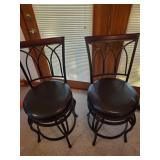 2 Metal Swivel Bar Stools