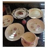 9 pc: vintage Plates, Bowl, misc