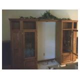 Solid Oak 3 piece entertainment center