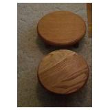 Pair of oak plant stands