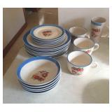 23  pieces of Apple Basket dinnerware