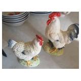 Pair of vintage ceramic chickens