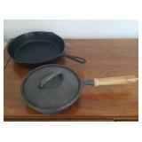 2 cast iron skillets
