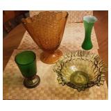 Fenton bowl, Daisy & Button vase, & more