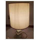 Vintage Milk Glass lamp with white shade