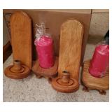 4 Piece Wooden Candle Decor Set