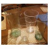 4 large crystal vases