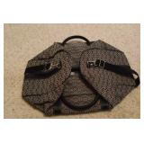 Grey & black Coach duffel bag