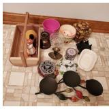 Wooden Basket, Metal decor Candle, Candle Holders