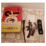 4 small guns, vintage Cootie Game, Car