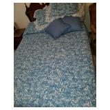Blue Flower Bedding Full Size  with Matchins Set