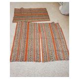 3 Orange Throw Rugs