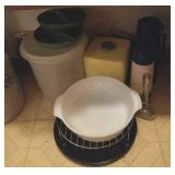 Tupperware,  thermoses, bakeware, etc.