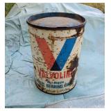 Metal Valvoline Wheel Bearing Grease Can