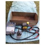 Metal Tool Box, Jumper Cables, Oil,